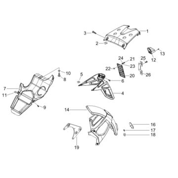 Osłony tylne - Błotnik Gilera Runner 200cc VXR 4-suwowy 2006