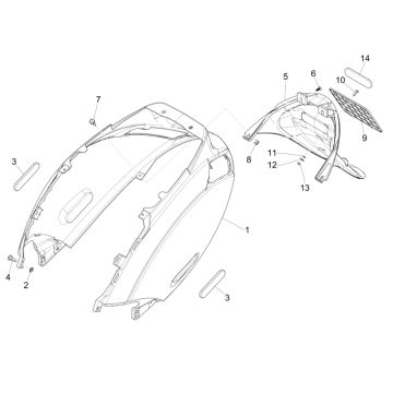 Osłony tylne - Błotnik Piaggio Zip 50 SP 2006-2013 moonwhite 544