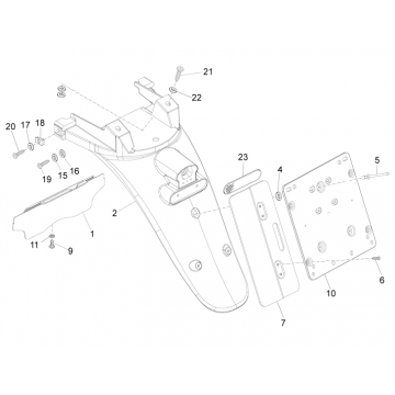 Pokrywy tylne Piaggio Beverly 500 E3 2007-2012