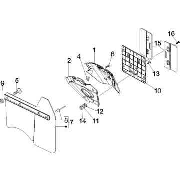 Osłony tylne Vespa GTS 250 czyli 2005-2009 (z ABS) grafitowa czarna 79/A