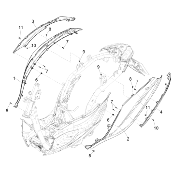 Osłony boczne - Spoiler Piaggio Medley 125 ABS E5 2021-2022 (EMEA)
