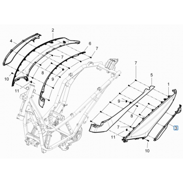 Osłony boczne - Spoiler Piaggio Beverly 125 RST 4T 4V IE E3 2010-2015 (EMEA)