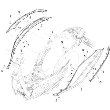 Części silnika - Spoiler Piaggio Medley 150 4T IE ABS E4 2016-2020 (EMEA)
