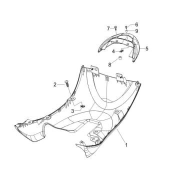 Osłony boczne - Spoiler Piaggio Zip 50 SP 2006-2013 moonwhite 544