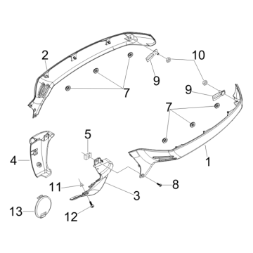 Osłony boczne Vespa GTS 250 ie 2005-2009 (z ABS) szary stardust 760/A