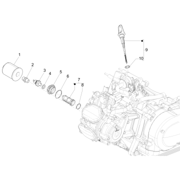 Magnetyczna osłona koła zamachowego - Piaggio Medley 150 4T IE ABS E4 2016-2020 filtr oleju (EMEA)