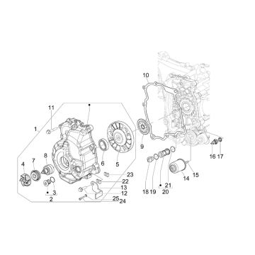 Osłona magnetycznego koła zamachowego - filtr oleju Vespa GTV 250 4T 4V IE