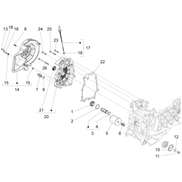 Piaggio Fly 125 4-suwowy 3V IE E3 magnetyczna pokrywa koła zamachowego