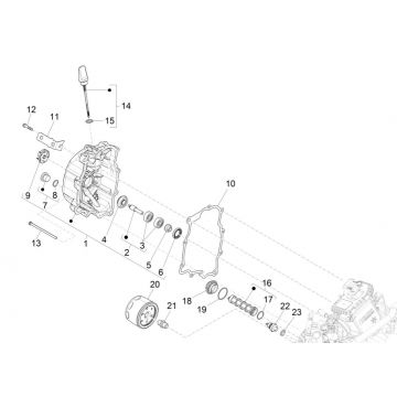 Magnetyczna osłona koła zamachowego - Filtr oleju Piaggio MP3 300 ie E4 LT BUSINESS - SPORT NOABS-ABS 2016 - 2018 (EMEA)