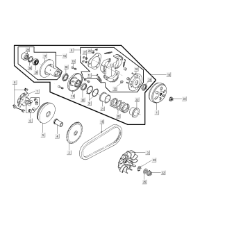 Wariator-Sprzęgło Kymco People S 50i E4 Matowy Brąz