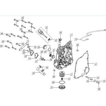 Skrzynia korbowa prawa Kymco New Downtown 350I ABS