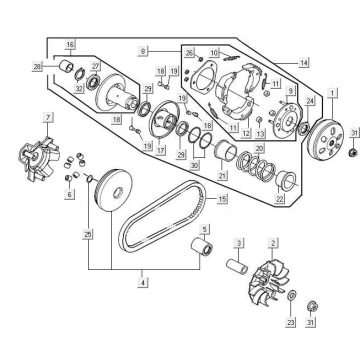 Sprzęgło wariatora New Downtown 125I ABS