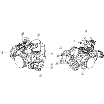 Korpus przepustnicy Kymco New Downtown 350I ABS