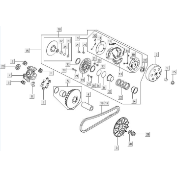 Sprzęgło wariatora Kymco New Downtown 350I ABS