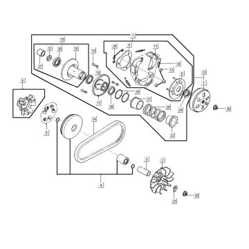 Variator sprzęgło Kymco Ludzie S150i E4