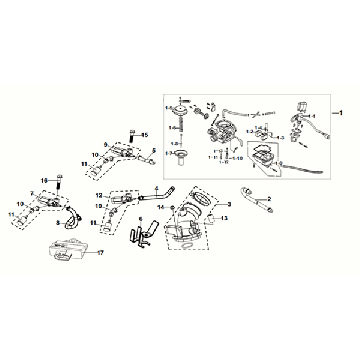 ECU - Korpus przepustnicy - Wtryskiwacz - Kolektor dolotowy Sym Fiddle ll Euro 5