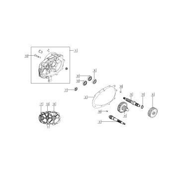 eindoverbr - skrzynia korbowa Kymco Super 8 4-suwowy (2007-2009) Czerwony czarny