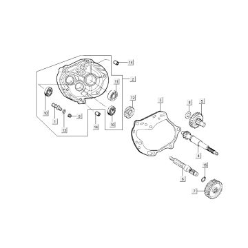 skrzynia korbowa końcowa skrzynia biegów Kymco Sento 4-suwowa biała