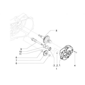 Skrzynia biegów końcowa Vespa S 25km 4-suwowy 2-zawór
