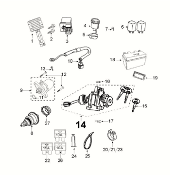 Części elektryczne - Bendix - Rozrusznik - Peugeot Kisbee 4-suwowy akumulator Euro 5