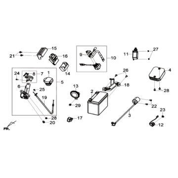 Część elektryczna Sym Joymax 300I ABS E3 2014-2016