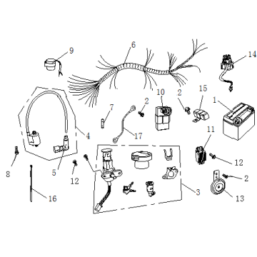 Części elektryczne AGM Ape50 brązowy Części elektryczne AGM Ape50 brązowy