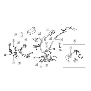 Części elektryczne Kymco Super9 2t lc om matowy czarno-srebrny