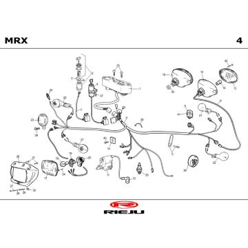 Części elektryczne Rieju MRX niebieski 2004 2-suwowy