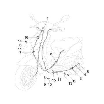 Przewód hamulcowy Kilometr Piaggio Fly 4-suwowy