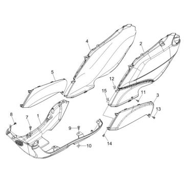 Spojler dolny Piaggio Fly 4-suwowy srebrny 738