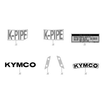 Kalkomanie - Naklejki Kymco K-Pipe 125cc Kalkomanie - Naklejki Kymco K-Pipe 125cc