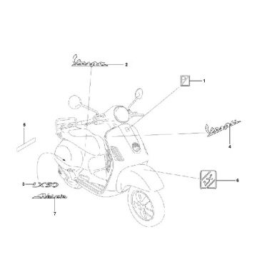 Emblematy Vespa Lx 45km 4-suwowy 4-zawór