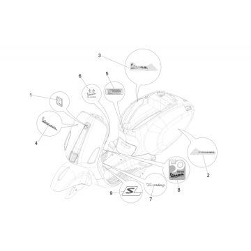 Emblematy Vespa Primavera 4-suwowy 3-zaworowy (euro4 wtrysku iget)