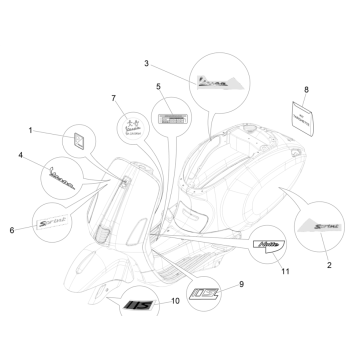 Emblematy Vespa Sprint - Emblemy Vespa Sprint 4-suwowe 3-zaworowe euro4