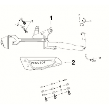 Peugeot Django 4-suwowy wydech Euro 5