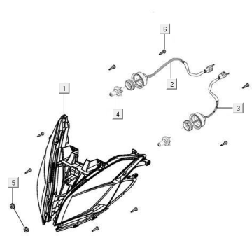 Reflektor Kymco New Downtown 125I ABS