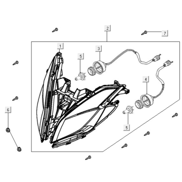 Reflektor Kymco New Downtown 350I ABS