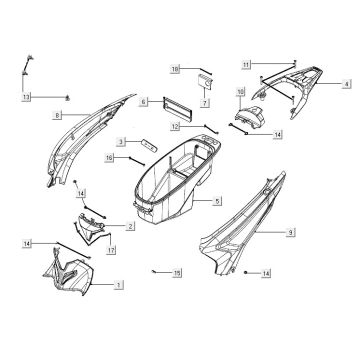 Pokrywy tylne Kymco People S150i E4