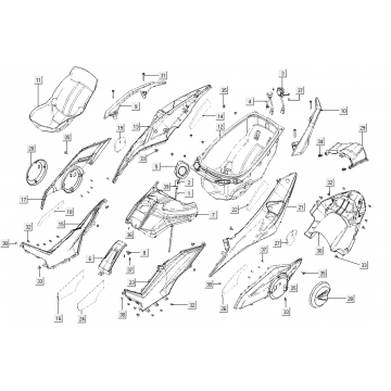 Buddybak części poszycia Kymco AK550i Matt black