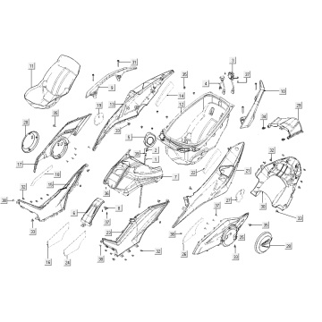 Buddybak części poszycia Kymco AK550i matowy brąz