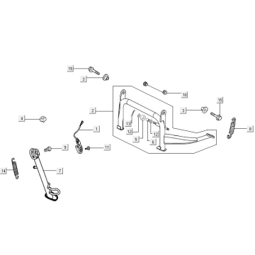 Stojak boczny środkowy Kymco New Downtown 350I ABS
