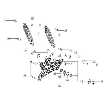 Amortyzator tylny Kymco New Downtown 350I ABS