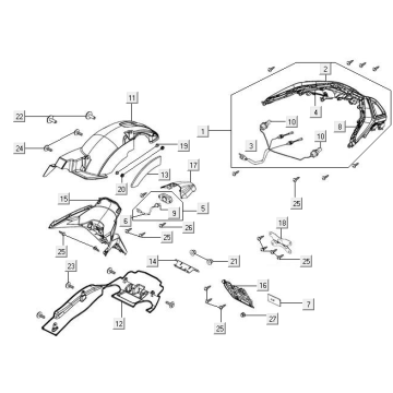 Lampa tylna Kymco New Downtown 125I ABS