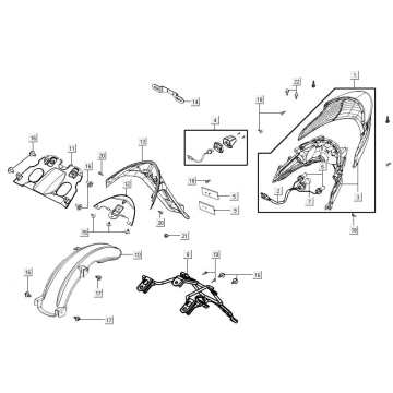 Lampa tylna Kymco Agility 16+ 4T 150I E4