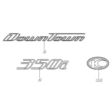 Naklejki z emblematem ABS Kymco New Downtown 350I