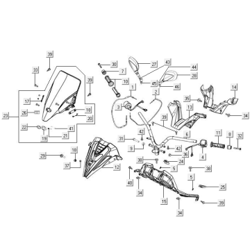 Części układu kierowniczego Kymco New Downtown 350I ABS