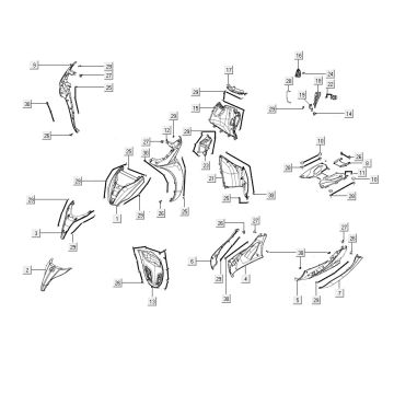 Kaplice przednie środkowe Kymco Ludzie S150i E4