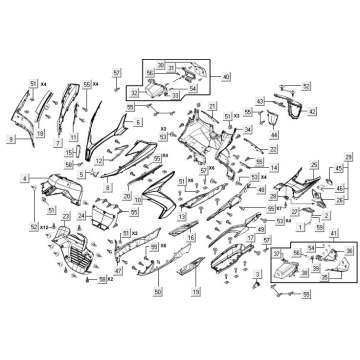 Przednia pokrywa środkowa części Kymco New Downtown 125I ABS