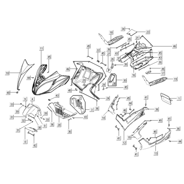 Przednia pokrywa części Kymco Xciting 500R EVO