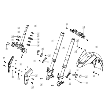 Widelec przedni Kymco AK550i Mat brąz
